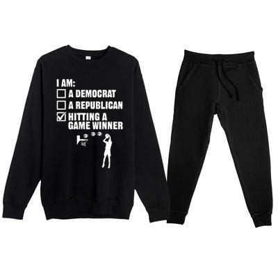 Hitting A Game Winner Cute Gift Player Hoops Streetball Basketball Cool Gift Premium Crewneck Sweatsuit Set