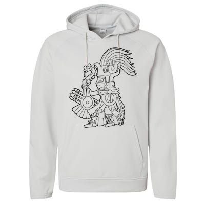 Huitzilopochtli Aztec God Aztec Mythology Mayan Sun War God Performance Fleece Hoodie