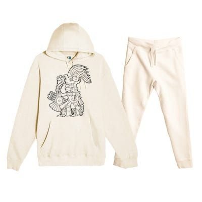 Huitzilopochtli Aztec God Aztec Mythology Mayan Sun War God Premium Hooded Sweatsuit Set