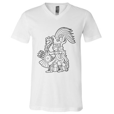 Huitzilopochtli Aztec God Aztec Mythology Mayan Sun War God V-Neck T-Shirt