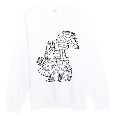 Huitzilopochtli Aztec God Aztec Mythology Mayan Sun War God Premium Crewneck Sweatshirt