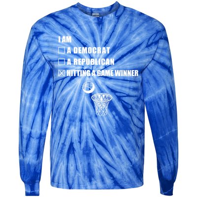 Hitting A Game Winner Gift Player Hoops Streetball Basketball Gift Tie-Dye Long Sleeve Shirt