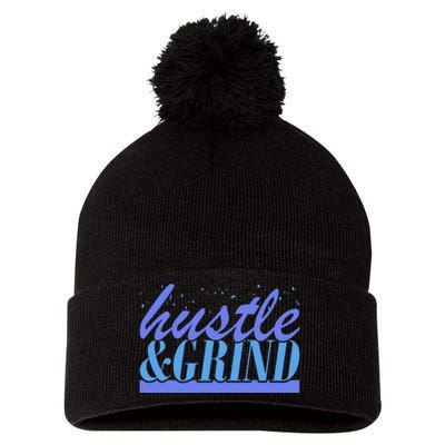 Hustle And Grind Pom Pom 12in Knit Beanie