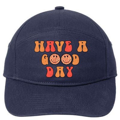 Have A Good Day Happy Emoji Positive Slogan 7-Panel Snapback Hat