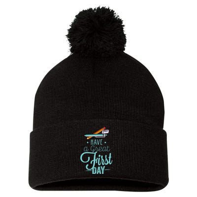 Have A Great First Day Back To School Pom Pom 12in Knit Beanie