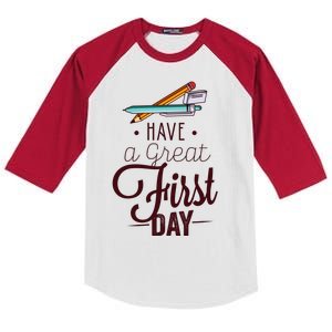 Have A Great First Day Back To School Kids Colorblock Raglan Jersey