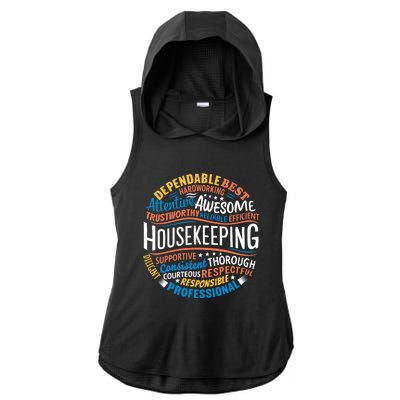 Housekeeping Appreciation Gifts Environmental Services Week Ladies PosiCharge Tri-Blend Wicking Draft Hoodie Tank