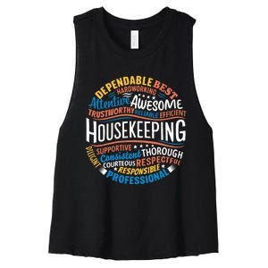 Housekeeping Appreciation Gifts Environmental Services Week Women's Racerback Cropped Tank