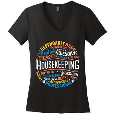Housekeeping Appreciation Gifts Environmental Services Week Women's V-Neck T-Shirt