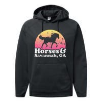 Horse and Georgia  or Horses Savannah Performance Fleece Hoodie