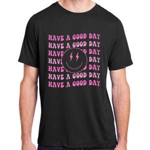 Have A Good Day Pink Smile Face Preppy Aesthetic Trendy Adult ChromaSoft Performance T-Shirt