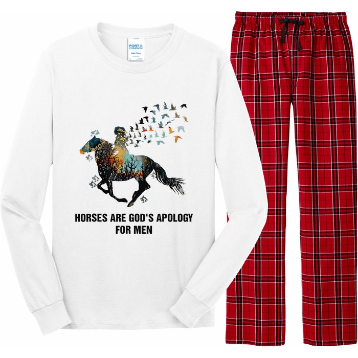 Horses Are God's Apology For Funny Horse Long Sleeve Pajama Set