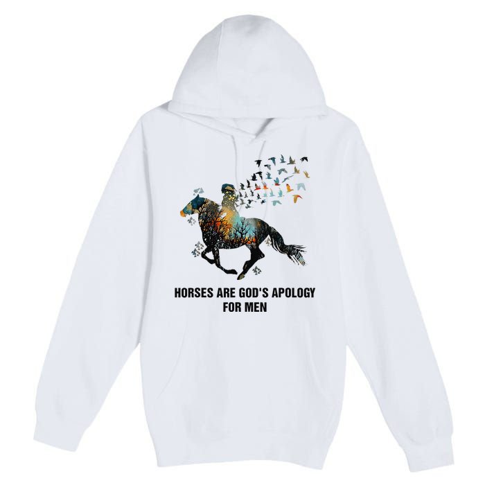 Horses Are God's Apology For Funny Horse Premium Pullover Hoodie