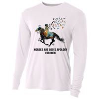 Horses Are God's Apology For Funny Horse Cooling Performance Long Sleeve Crew