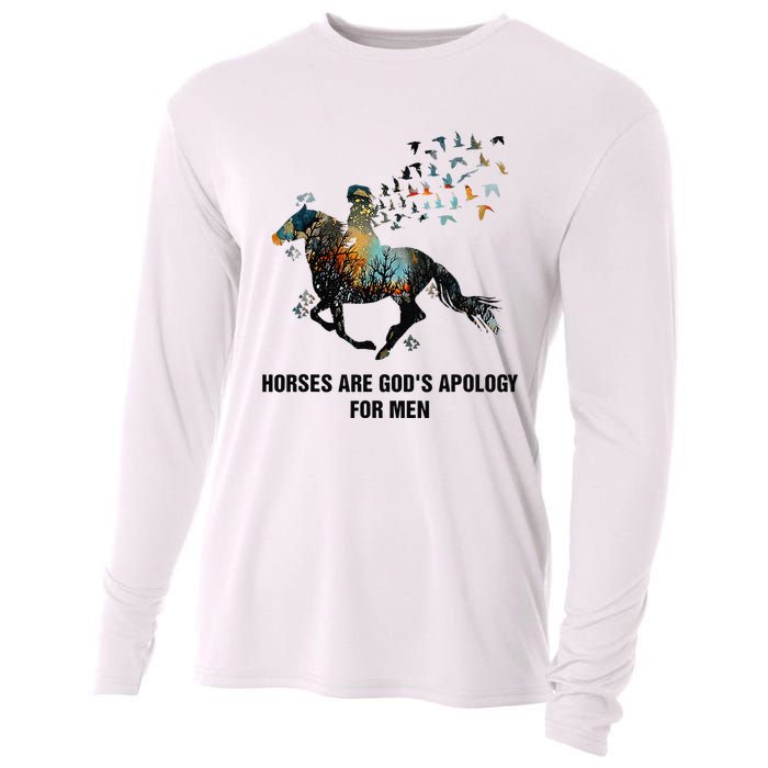 Horses Are God's Apology For Funny Horse Cooling Performance Long Sleeve Crew