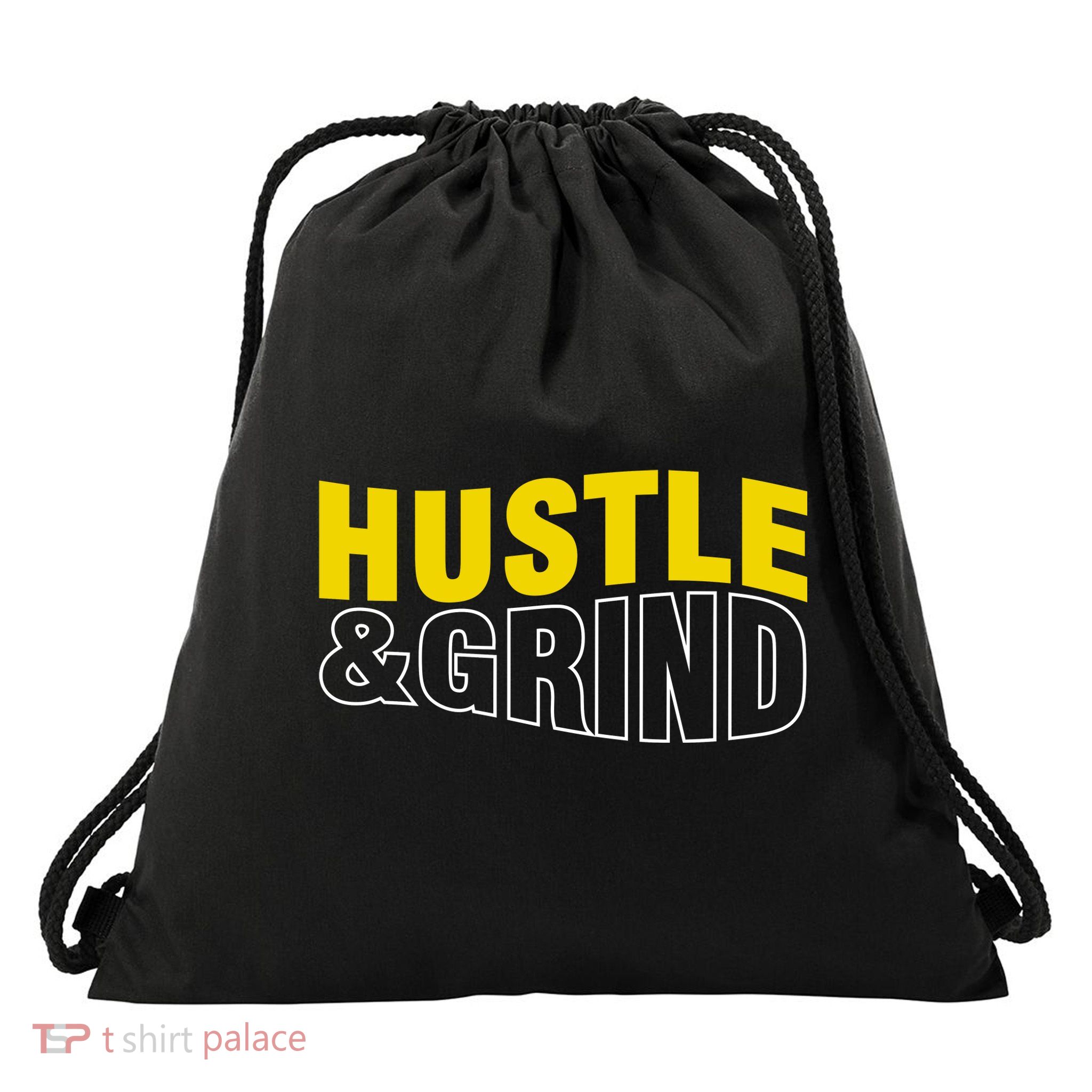 Hustle And Grind Drawstring Bag