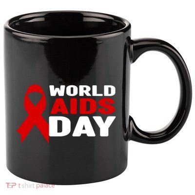 Hiv/aids Awareness Gift Red Ribbon World Aids Day Funny Gift 11oz C Handle Ceramic Mug