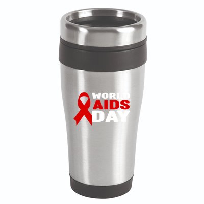 Hiv/aids Awareness Gift Red Ribbon World Aids Day Funny Gift 16oz Travel Tumbler