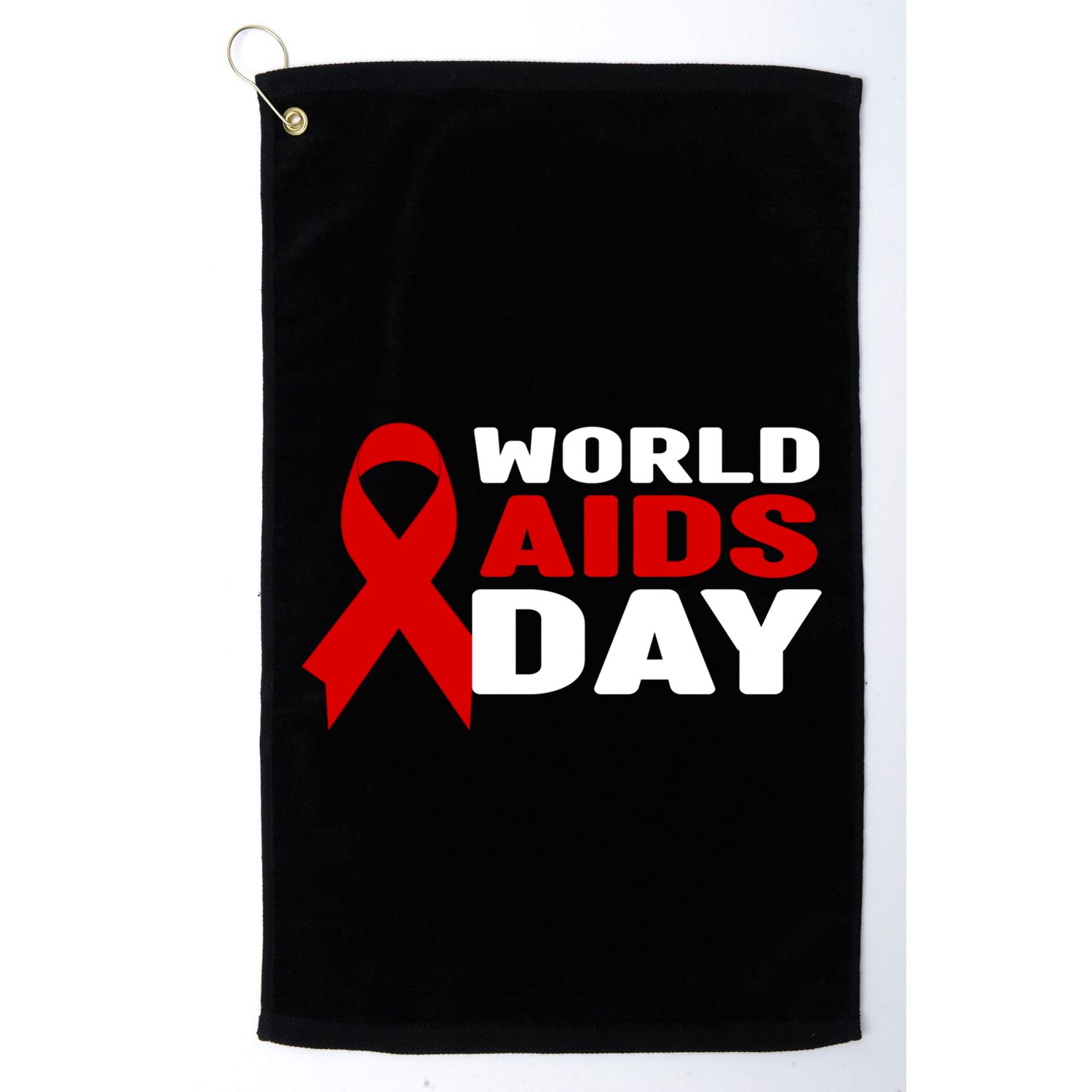 Hiv/aids Awareness Gift Red Ribbon World Aids Day Funny Gift Golf Towel