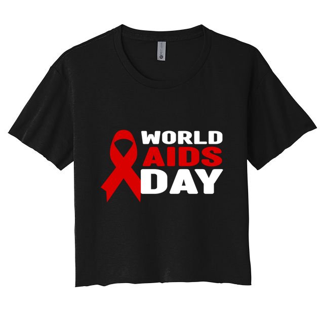 Hiv/aids Awareness Gift Red Ribbon World Aids Day Funny Gift Crop Top