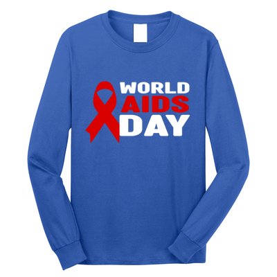 Hiv/aids Awareness Gift Red Ribbon World Aids Day Funny Gift Long Sleeve Shirt