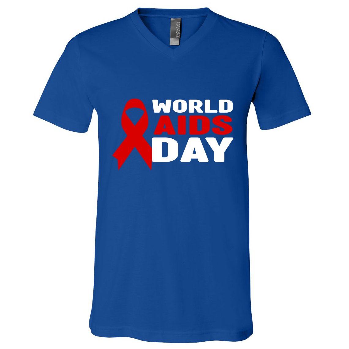 Hiv/aids Awareness Gift Red Ribbon World Aids Day Funny Gift V-Neck T-Shirt