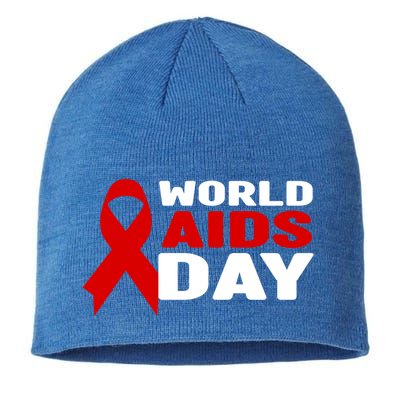 Hiv/aids Awareness Gift Red Ribbon World Aids Day Funny Gift Sustainable Beanie