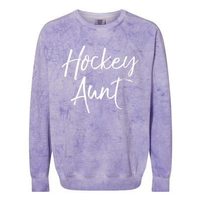 Hockey Aunt Gift Cute Hockey Auntie Sweats Colorblast Crewneck Sweatshirt