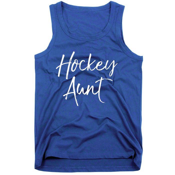 Hockey Aunt Gift Cute Hockey Auntie Sweats Tank Top