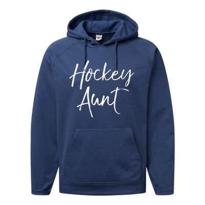 Hockey Aunt Gift Cute Hockey Auntie Sweats Performance Fleece Hoodie