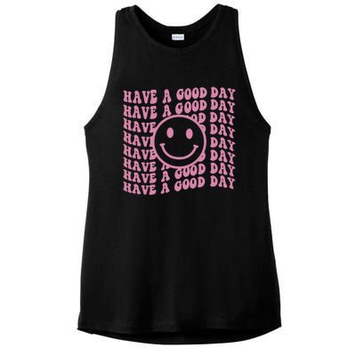 Have A Good Day Retro Smile Face Happy Face Preppy Aesthetic Gift Ladies PosiCharge Tri-Blend Wicking Tank