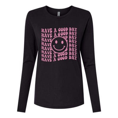 Have A Good Day Retro Smile Face Happy Face Preppy Aesthetic Gift Womens Cotton Relaxed Long Sleeve T-Shirt