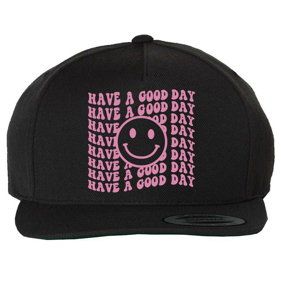 Have A Good Day Retro Smile Face Happy Face Preppy Aesthetic Gift Wool Snapback Cap