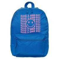 Have A Good Day Retro Smile Face Happy Face Preppy Aesthetic Gift 16 in Basic Backpack