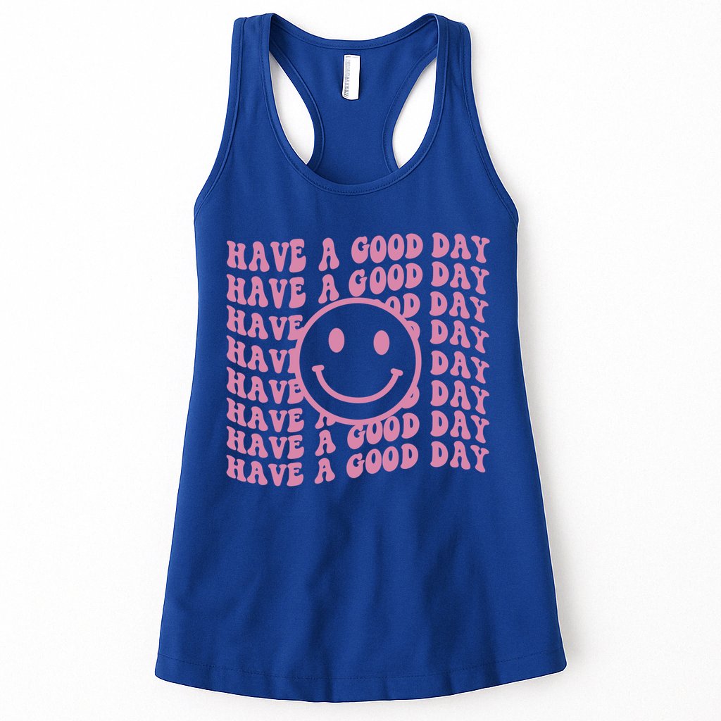 Have A Good Day Retro Smile Face Happy Face Preppy Aesthetic Gift Womens Tank Top