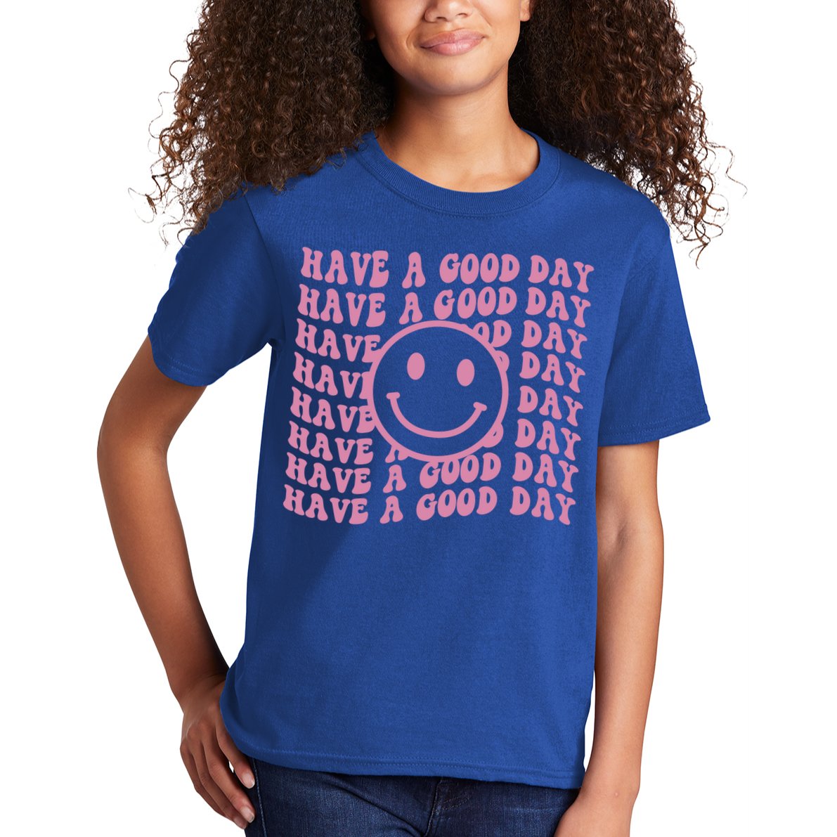 Have A Good Day Retro Smile Face Happy Face Preppy Aesthetic Gift Kids T-Shirt
