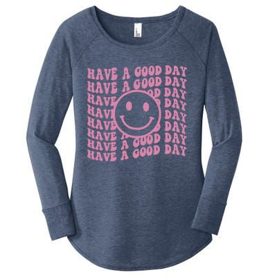 Have A Good Day Retro Smile Face Happy Face Preppy Aesthetic Gift Women's Perfect Tri Tunic Long Sleeve Shirt