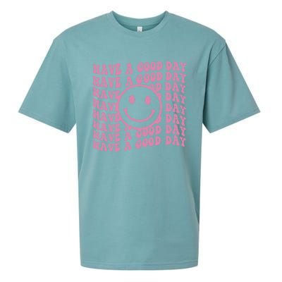 Have A Good Day Retro Smile Face Happy Face Preppy Aesthetic Gift Sueded Cloud Jersey T-Shirt