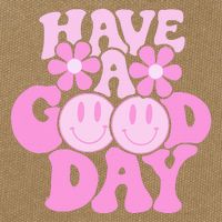Have A Good Day Retro Smile Face Preppy Aesthetic Cotton Canvas Backpack
