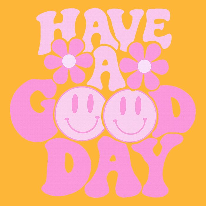 Have A Good Day Retro Smile Face Preppy Aesthetic Pom Pom 12in Knit Beanie