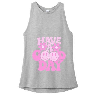 Have A Good Day Retro Smile Face Preppy Aesthetic Ladies PosiCharge Tri-Blend Wicking Tank