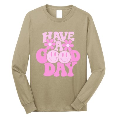 Have A Good Day Retro Smile Face Preppy Aesthetic Long Sleeve Shirt