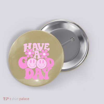 Have A Good Day Retro Smile Face Preppy Aesthetic Button