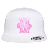 Have A Good Day Retro Smile Face Preppy Aesthetic Flat Bill Trucker Hat