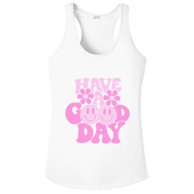 Have A Good Day Retro Smile Face Preppy Aesthetic Ladies PosiCharge Competitor Racerback Tank