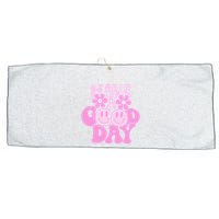 Have A Good Day Retro Smile Face Preppy Aesthetic Large Microfiber Waffle Golf Towel