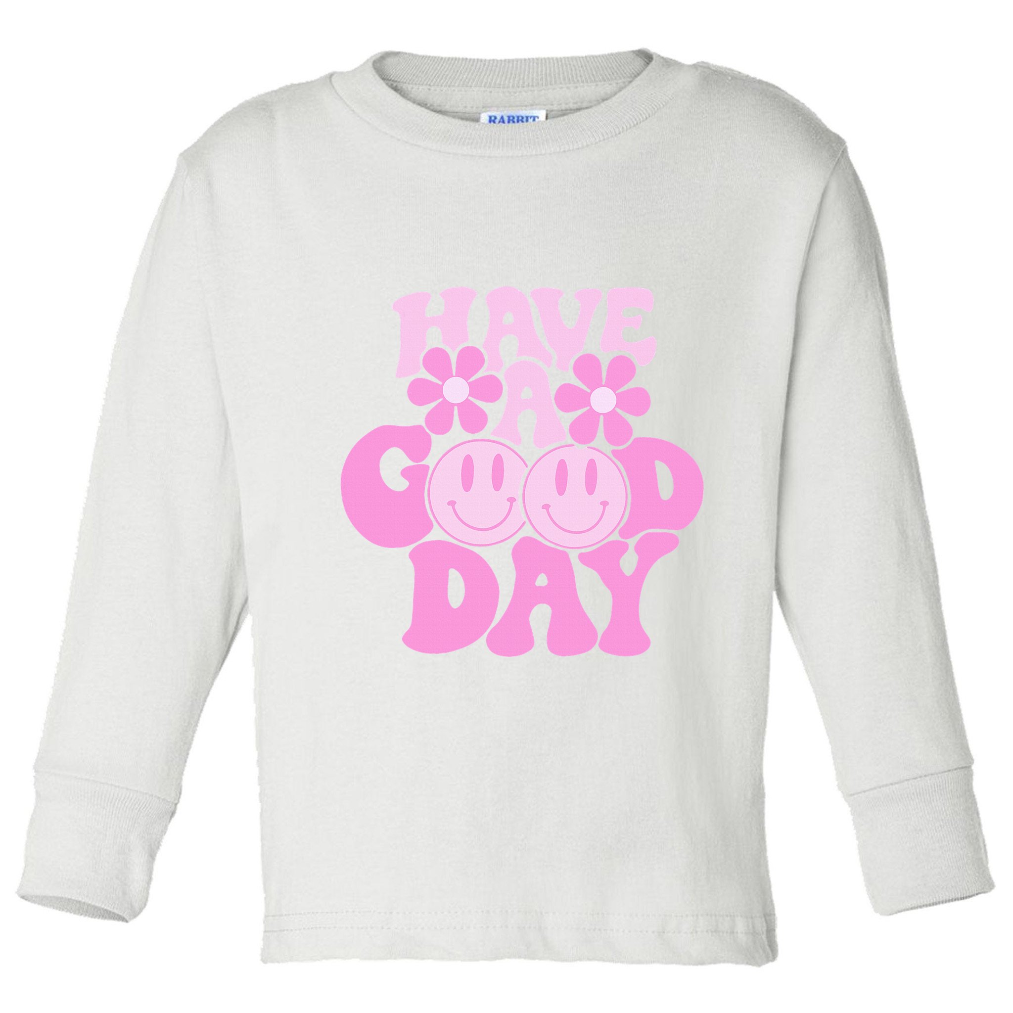 Have A Good Day Retro Smile Face Preppy Aesthetic Toddler Long Sleeve Shirt
