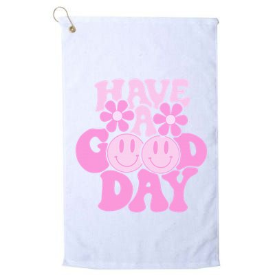 Have A Good Day Retro Smile Face Preppy Aesthetic Golf Towel