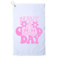 Have A Good Day Retro Smile Face Preppy Aesthetic Golf Towel