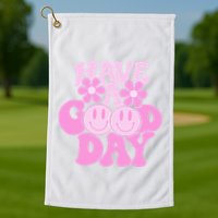 Have A Good Day Retro Smile Face Preppy Aesthetic Golf Towel
